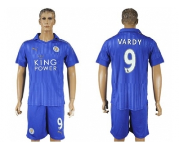 Leicester City #9 Vardy Home Soccer Club Jersey 1