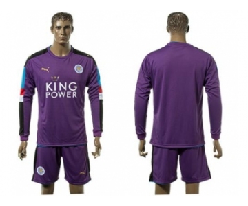 Leicester City Blank Purple Goalkeeper Long Sleeves Soccer Club Jersey
