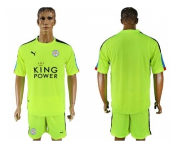Leicester City Blank Shiny Green Goalkeeper Soccer Club Jersey