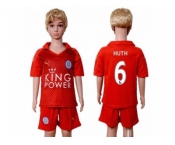 Leicester City #6 Huth Away Kid Soccer Club Jersey
