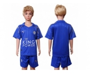 Leicester City Blank Home Kid Soccer Club Jersey