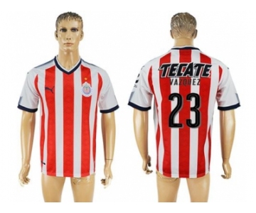 Guadalajara #23 Vazquez Home Soccer Club Jersey1