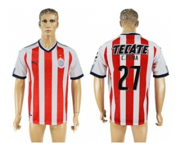 Guadalajara #27 C.Pena Home Soccer Club Jersey1