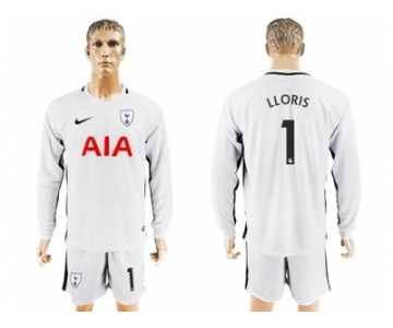 Tottenham Hotspur #1 LLORIS Home Long Sleeves Soccer Club Jersey