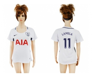 Women's Tottenham Hotspur #11 Lamela Home Soccer Club Jersey