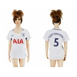 Women's Tottenham Hotspur #5 Vertonghen Home Soccer Club Jersey