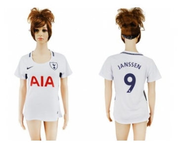 Women's Tottenham Hotspur #9 Janssen Home Soccer Club Jersey