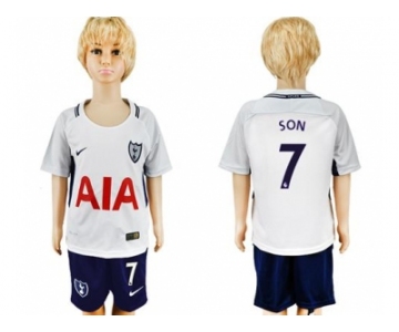 Tottenham Hotspur #7 Son Home Kid Soccer Club Jersey