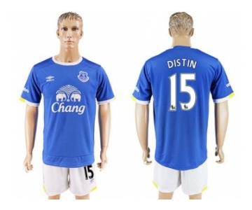 Everton #15 Distin Home Soccer Club Jersey