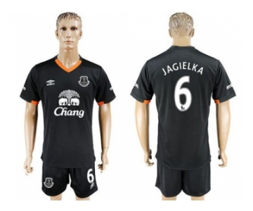 Everton #6 Jagielka Away Soccer Club Jersey