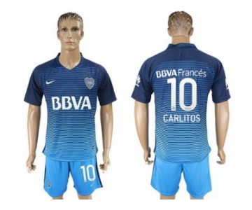 Boca Juniors #10 Carlitos Sec Away Soccer Club Jersey