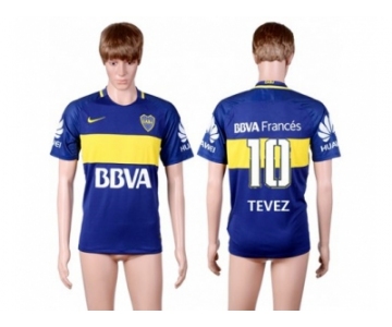 Boca Juniors #10 Tevez Home Soccer Club Jersey