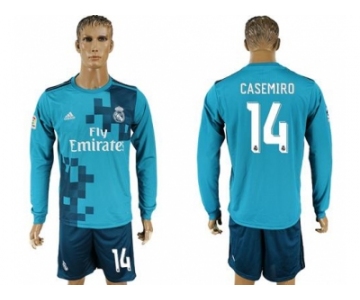 Real Madrid #14 Casemiro Sec Away Long Sleeves Soccer Club Jersey