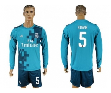 Real Madrid #5 Zidane Sec Away Long Sleeves Soccer Club Jersey