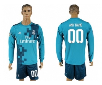 Real Madrid Personalized Sec Away Long Sleeves Soccer Club Jersey