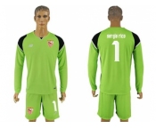 Sevilla #1 Sergio Rico Green Goalkeeper Long Sleeves Soccer Club Jersey