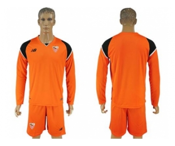 Sevilla Blank Orange Goalkeeper Long Sleeves Soccer Club Jersey