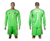 Argentina #1 Romero Green Goalkeeper Long Sleeves Soccer Country Jersey 1