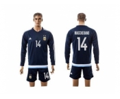 Argentina #14 Mascherano Away Long Sleeves Soccer Country Jersey