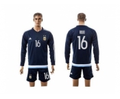 Argentina #16 Rojo Away Long Sleeves Soccer Country Jersey
