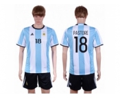 Argentina #18 Pastore Home Soccer Country Jersey