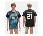 Argentina #21 Dybala Black Training Soccer Country Jersey