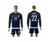 Argentina #22 Lavezzi Away Long Sleeves Soccer Country Jersey