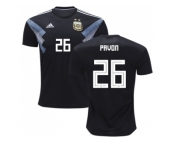 Argentina #26 Pavon Away Soccer Country Jersey