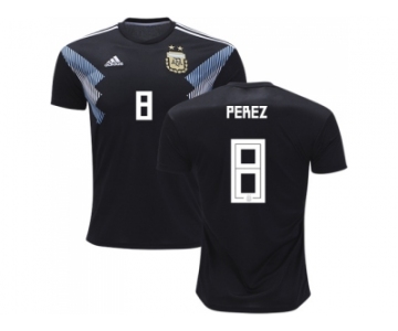 Argentina #8 Perez Away Soccer Country Jersey