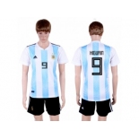 Argentina #9 Higuain Home Soccer Country Jersey