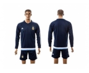 Argentina Blank Away Long Sleeves Soccer Country Jersey