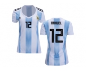 Women Argentina #12 Nahuel Home Soccer Country Jersey