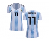 Women Argentina #17 Otamendi Home Soccer Country Jersey