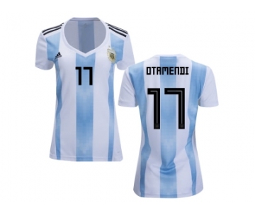 Women Argentina #17 Otamendi Home Soccer Country Jersey
