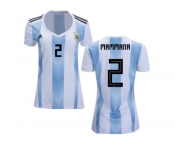 Women Argentina #2 Mammana Home Soccer Country Jersey
