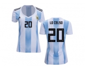 Women Argentina #20 Lo Celso Home Soccer Country Jersey