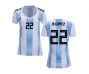 Women Argentina #22 A.Gomez Home Soccer Country Jersey