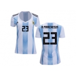 Women Argentina #23 A.MARCHESIN Home Soccer Country Jersey