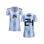 Women Argentina #24 Rigoni Home Soccer Country Jersey
