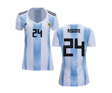 Women Argentina #24 Rigoni Home Soccer Country Jersey