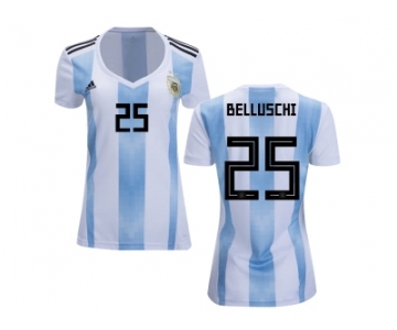 Women Argentina #25 Belluschi Home Soccer Country Jersey