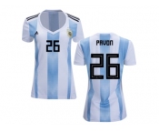 Women Argentina #26 Pavon Home Soccer Country Jersey