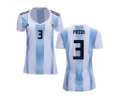 Women Argentina #3 Fazio Home Soccer Country Jersey
