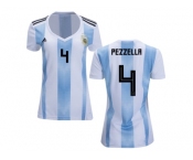 Women Argentina #4 Pezzella Home Soccer Country Jersey