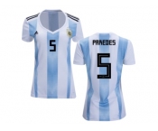Women Argentina #5 Paredes Home Soccer Country Jersey