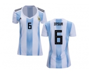 Women Argentina #6 Insua Home Soccer Country Jersey