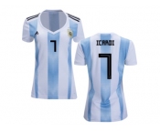Women Argentina #7 Icardi Home Soccer Country Jersey