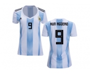 Women Argentina #9 Kun Aguero Home Soccer Country Jersey