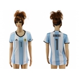 Women's Argentina #1 Romero Home Soccer Country Jersey