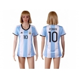 Women's Argentina #10 Roman Home Soccer Country Jersey